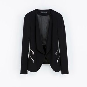 Zara Black Blazer with Side Zippers